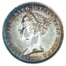 D. Maria II 100 Réis (Tostão) 1851, prata